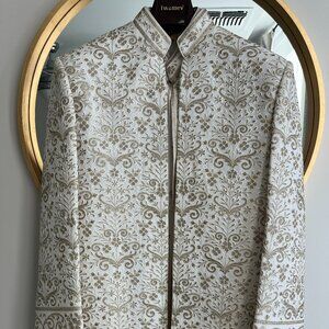 Warm White Embroidered Sherwani Set